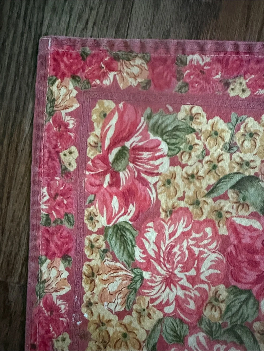 Floral Pink Cotton Placemats - Set of 6
